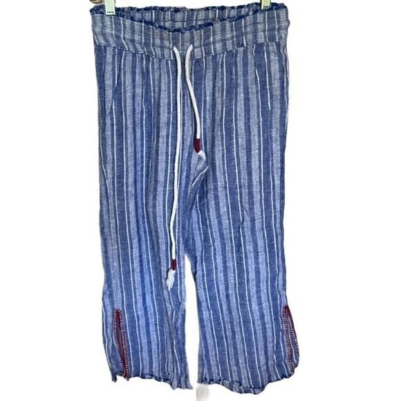 Blue Rein linen blend Capri Pants, Small - Picture 1 of 3